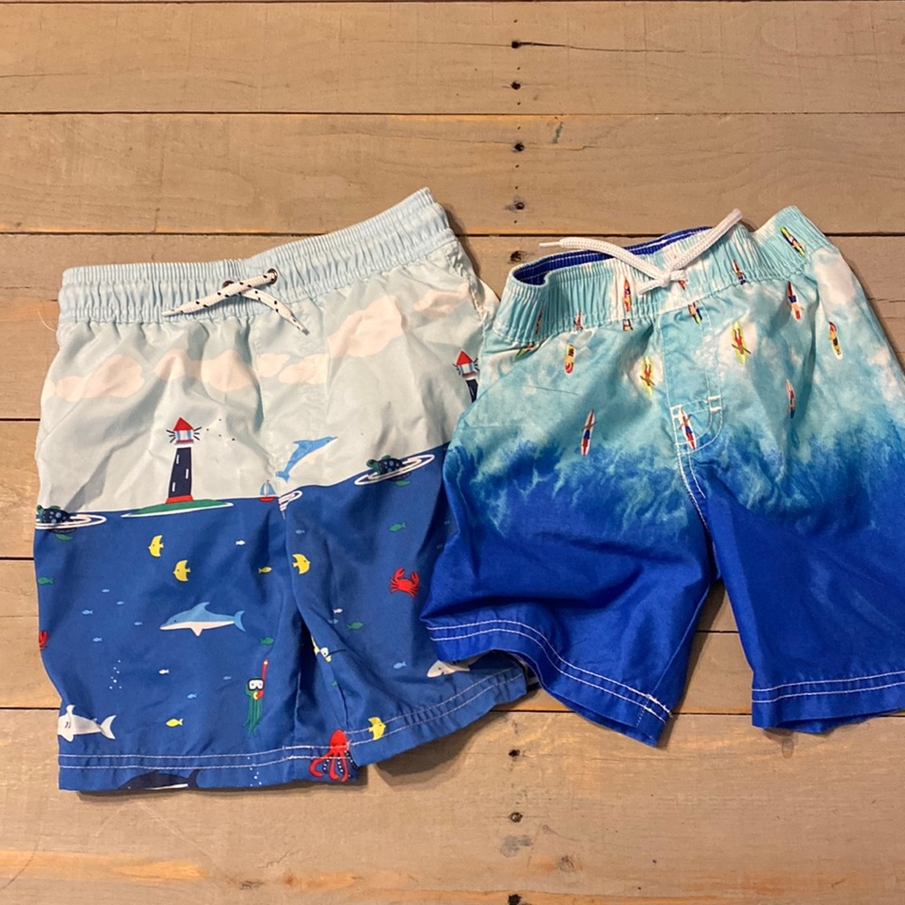 Carter’s and old navy, swim trunks, boy, 4-5 and 3T